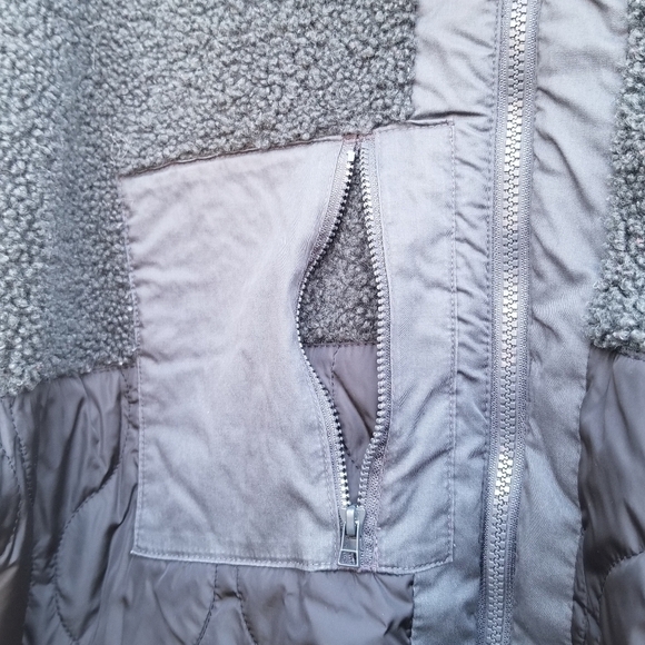 Universal Thread mixed media sherpa quilted nylon jacket green black XXL - Picture 5 of 8